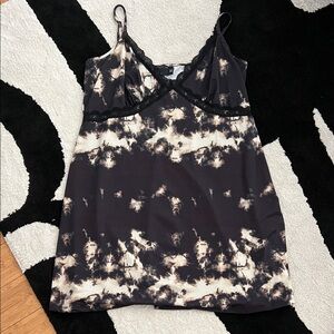 ASOS Black and Cream Tie-Dye Mini Dress